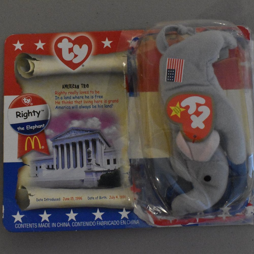 Ty Righty the Elephant Beanie Baby - McDonalds